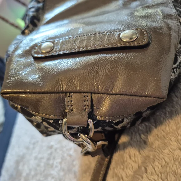 Coach Leopard Print Handbag - Black and Gray - Picture 3 of 9